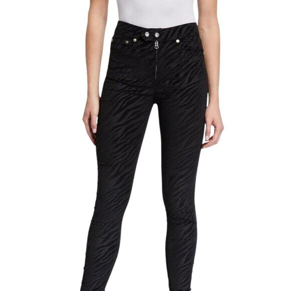 Rag & Bone Black Baxter Coated Ankle Skinny Jeans with Exposed Zip 25W - Picture 4 of 7